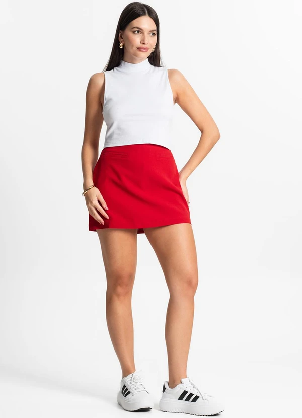 Select - Regata Feminina Gola Alta Canelada Branco 5