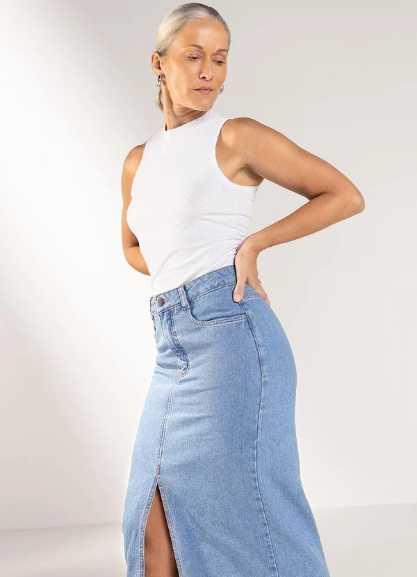 Marialícia - Regata Feminina Lisa Branco 3