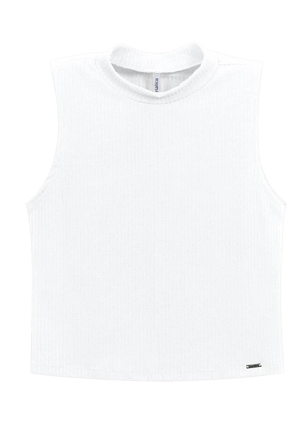 Marialícia - Regata Feminina Lisa Branco 5