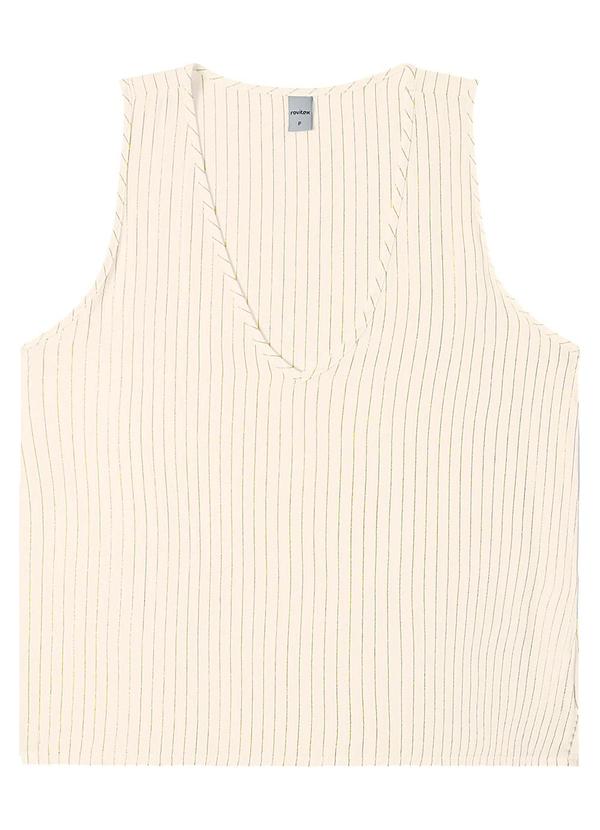 Rovitex - Regata Feminina Listarda Lurex Bege 2