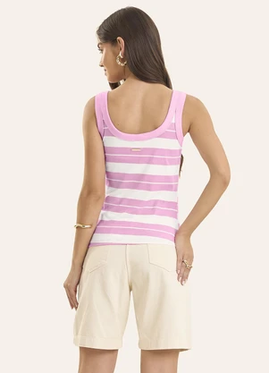 Rovitex - Regata Feminina Listrada Cotton Leve Rosa - ROVITEX