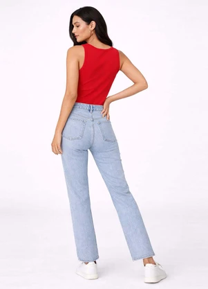 Infinita Cor - Regata Feminina Manga Cavada Vermelho - INFINITA COR