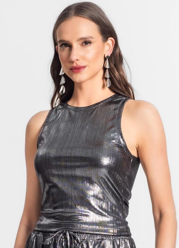 Endless - Regata Feminina Metalizada Cinza