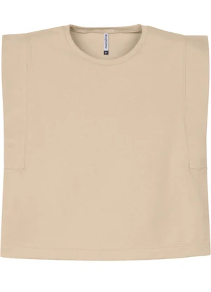 Marialícia - Regata Feminina Muscle Tee Texturizada Bege - MARIALÍCIA