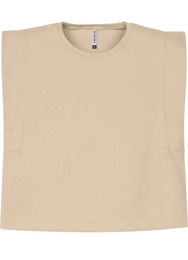 Marialícia - Regata Feminina Muscle Tee Texturizada Bege