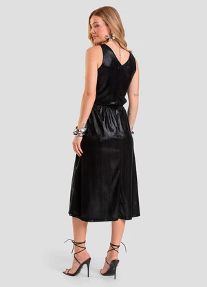 Dianna - Regata Feminina Plissada Preto - DIANNA