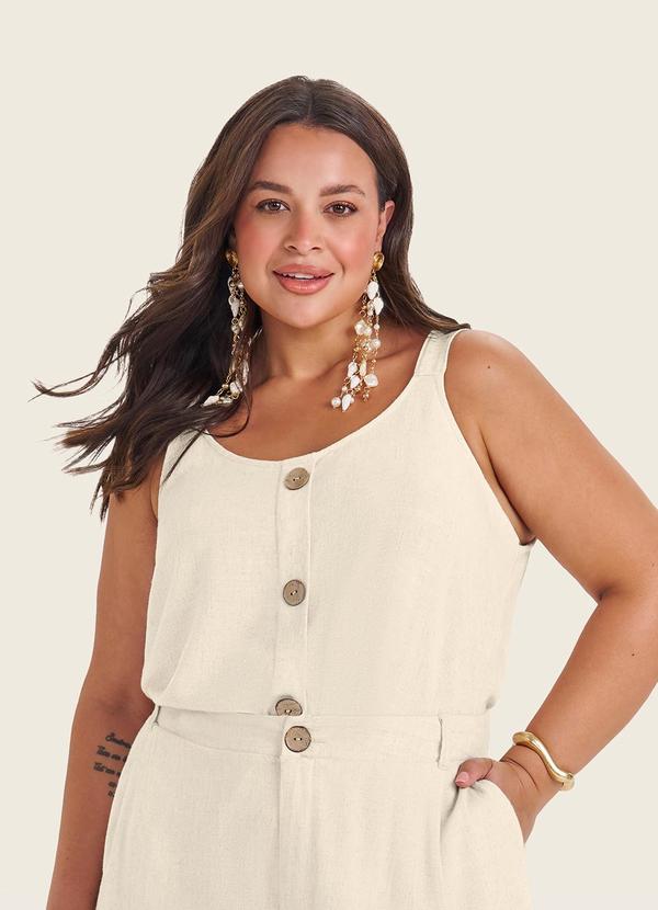 Secret Glam - Regata Feminina Plus Size Bege 1