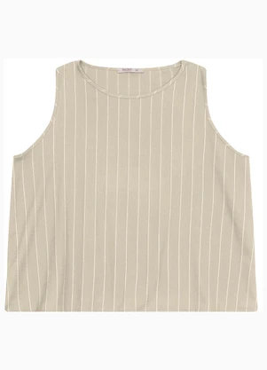 Secret Glam - Regata Feminina Plus Size em Visco Bege - SECRET GLAM