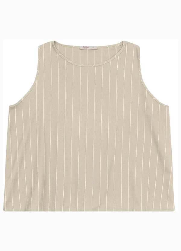 Secret Glam - Regata Feminina Plus Size em Visco Bege