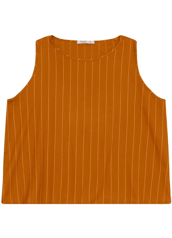 Secret Glam - Regata Feminina Plus Size em Visco Marrom 3