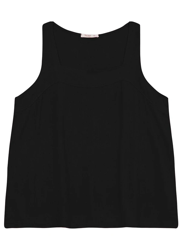 Secret Glam - Regata Feminina Plus Size Preto 1