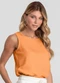 Dianna - Regata Feminina Poli Linho Toque Leve Verde - variação: Laranja