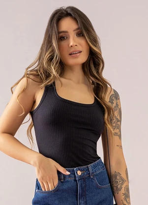 Just Basic - Regata Feminina Preto - JUST BASIC