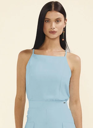 Marialícia - Regata Feminina Recorte Princesa Azul - MARIALÍCIA