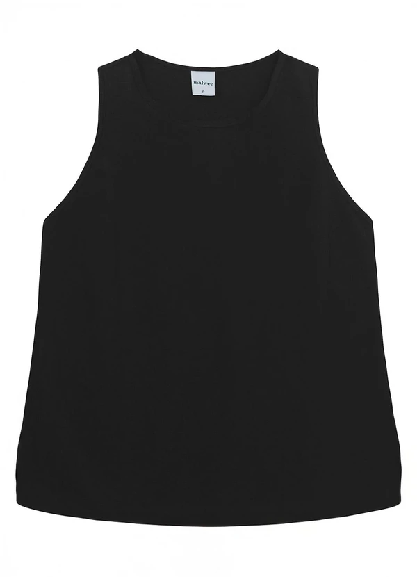 Malwee - Regata Feminina Regular em Viscose Preto