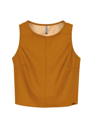 Marialícia - Regata Feminina Resinada Marrom - MARIALÍCIA