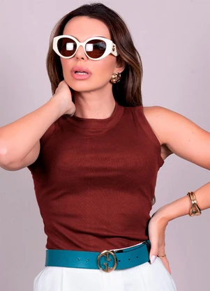 Hiatto Confecção - Regata Feminina Ribana Canelada Bordo - HIATTO CONFECÇÃO