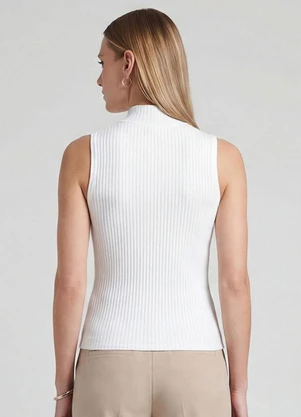 Infinita Cor - Regata Feminina Ribana Canelada Branco - INFINITA COR