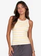 Minty - Regata Feminina Ribana Canelada Listrada Preto - variação: Amarelo