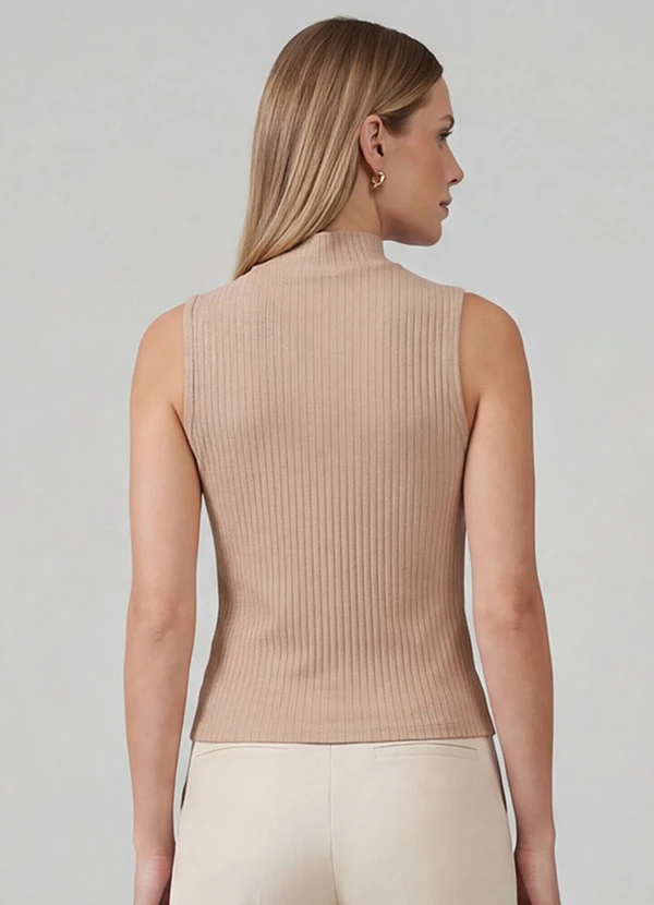 Infinita Cor - Regata Feminina Ribana Canelada Marrom 2