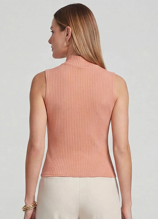 Infinita Cor - Regata Feminina Ribana Canelada Marrom 2