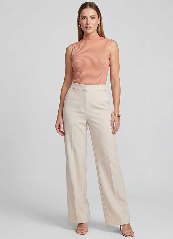 Infinita Cor - Regata Feminina Ribana Canelada Marrom 3