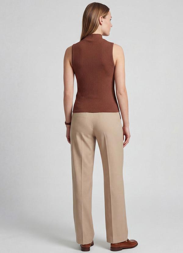 Infinita Cor - Regata Feminina Ribana Canelada Marrom 4