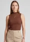 Infinita Cor - Regata Feminina Ribana Canelada Marrom - variação: Marrom