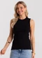 Rovitex - Regata Feminina Ribana Canelada Branco - variação: Preto