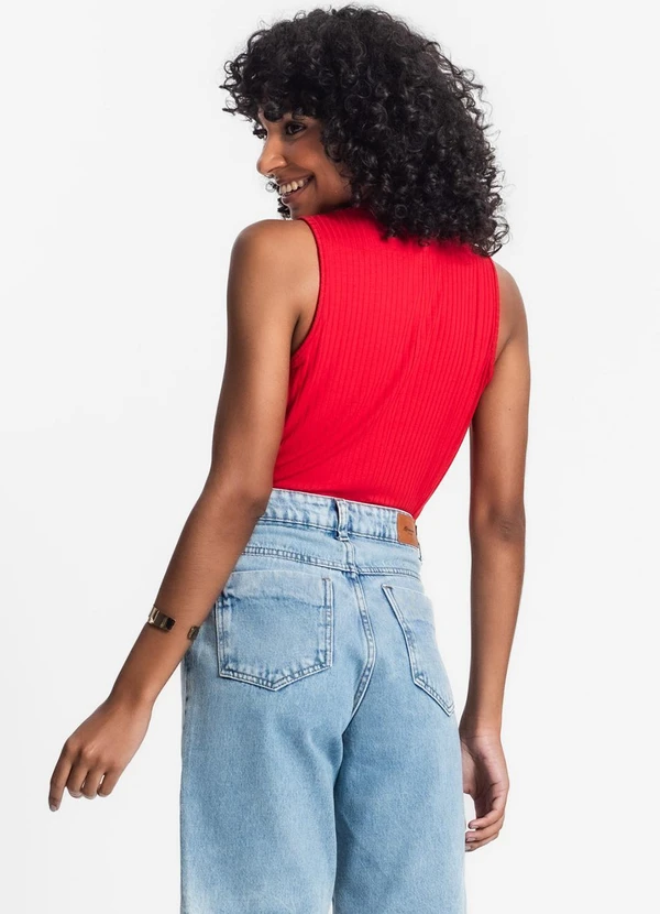 Rovitex - Regata Feminina Ribana Canelada Vermelho 4