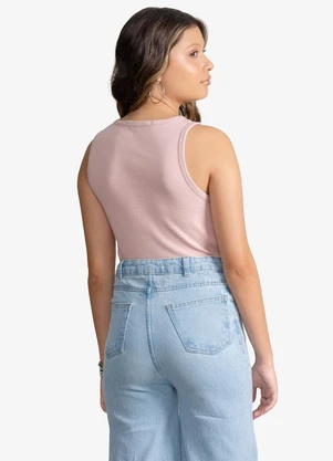 Minty - Regata Feminina Ribana com Strass Bege - MINTY