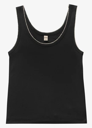 Rovitex - Regata Feminina Ribana de Viscose Preto - ROVITEX