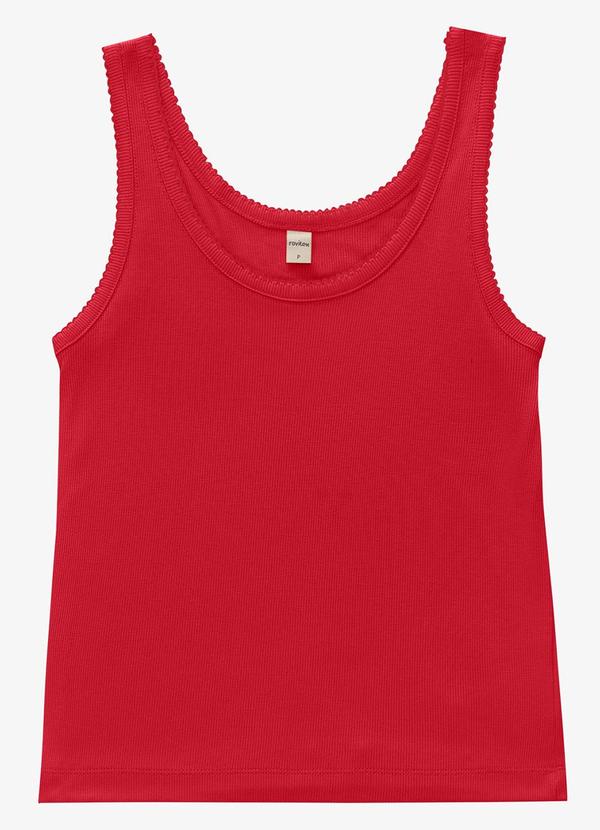 Rovitex - Regata Feminina Ribana de Viscose Vermelho