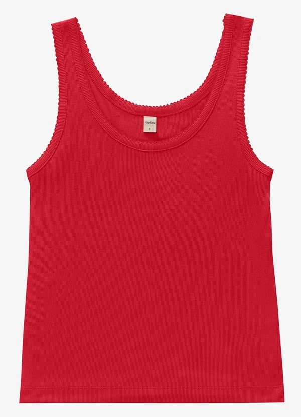 Rovitex - Regata Feminina Ribana de Viscose Vermelho