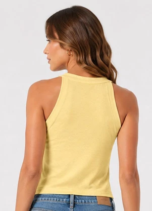 Infinita Cor - Regata Feminina Ribana Poli Linho Amarelo - INFINITA COR