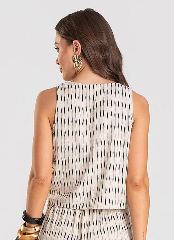 Dianna - Regata Feminina Tecido Linho Bege 2