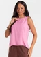 Rovitex - Regata Feminina Tecido Viscose Branco - variação: Rosa