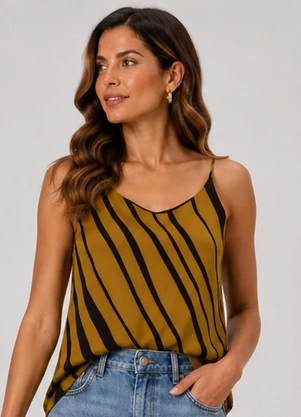 Infinita Cor - Regata Feminina Tecido Viscose Slub Preto - INFINITA COR