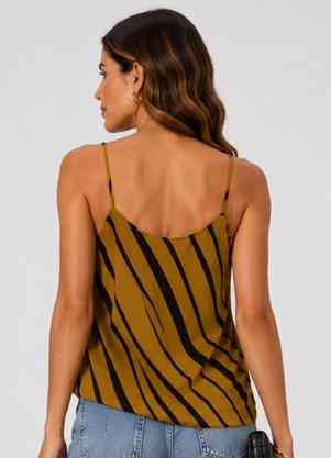 Infinita Cor - Regata Feminina Tecido Viscose Slub Preto - INFINITA COR