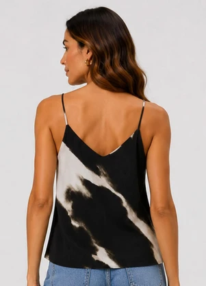 Infinita Cor - Regata Feminina Tecido Viscose Slub Preto - INFINITA COR