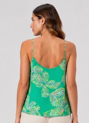 Infinita Cor - Regata Feminina Tecido Viscose Slub Verde - INFINITA COR