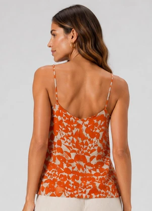 Infinita Cor - Regata Feminina Tecido Viscose Slub Vermelho - INFINITA COR