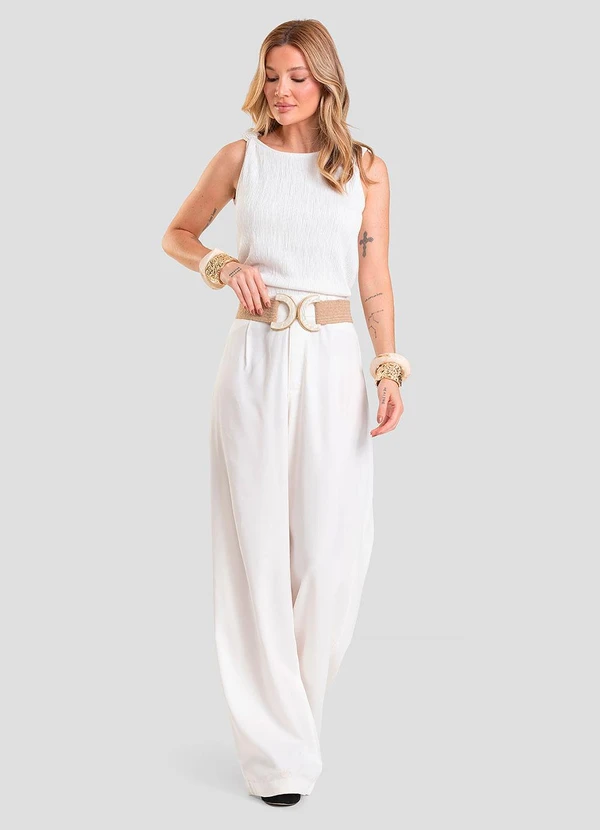 Dianna - Regata Feminina Texturizada Elegante Bege 3