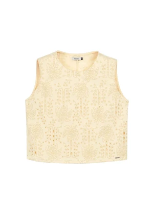 Marialícia - Regata Feminina Tropical Devorê Amarelo - MARIALÍCIA