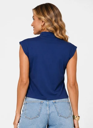 Infinita Cor - Regata Feminina Visco Tricô Azul - INFINITA COR