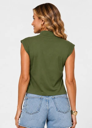 Infinita Cor - Regata Feminina Visco Tricô Verde - INFINITA COR