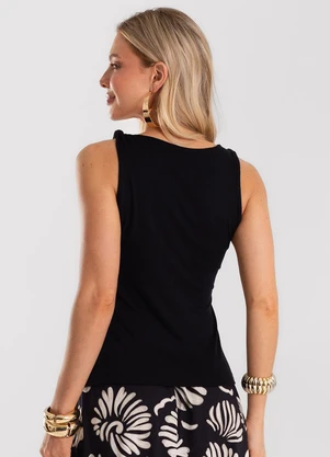 Rovitex - Regata Feminina Visco Tricot Nozinho Preto - ROVITEX