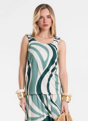 Endless - Regata Feminina Viscose Estampada Verde - ENDLESS