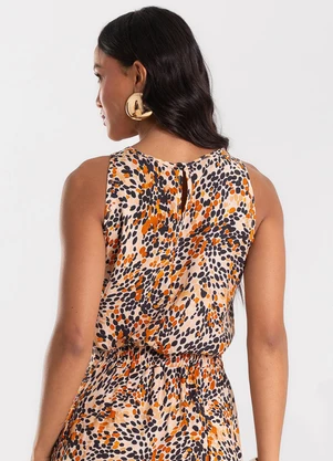 Rovitex - Regata Feminina Viscose Kyhara Estampada Bege - ROVITEX