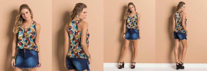 Regata Folhas Color com Costas Nadador